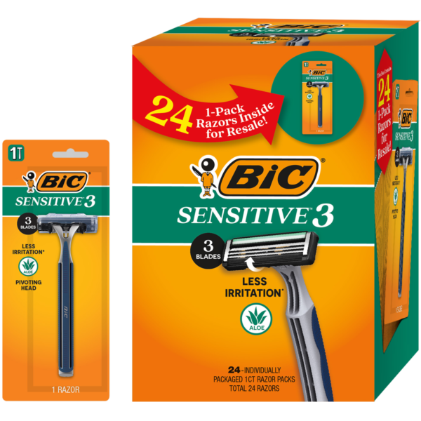 Rasoir Bic Sensitive 3 Pour Homme 3 Lames, Tête Pivotante – Image 8