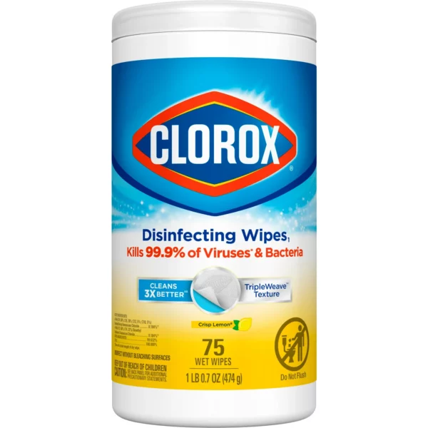 Serviettes désinfectantes Clorox®, citron frais, boîte de 75 unités – Image 2