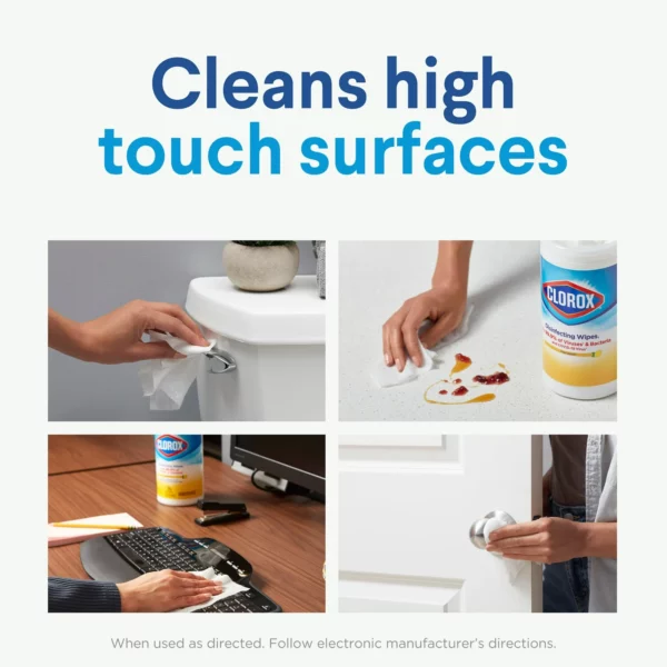 Serviettes désinfectantes Clorox®, citron frais, boîte de 75 unités – Image 3