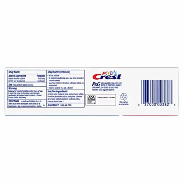 Dentifrice Enfants Crest Kids Protection anticarie, 130g – Image 4
