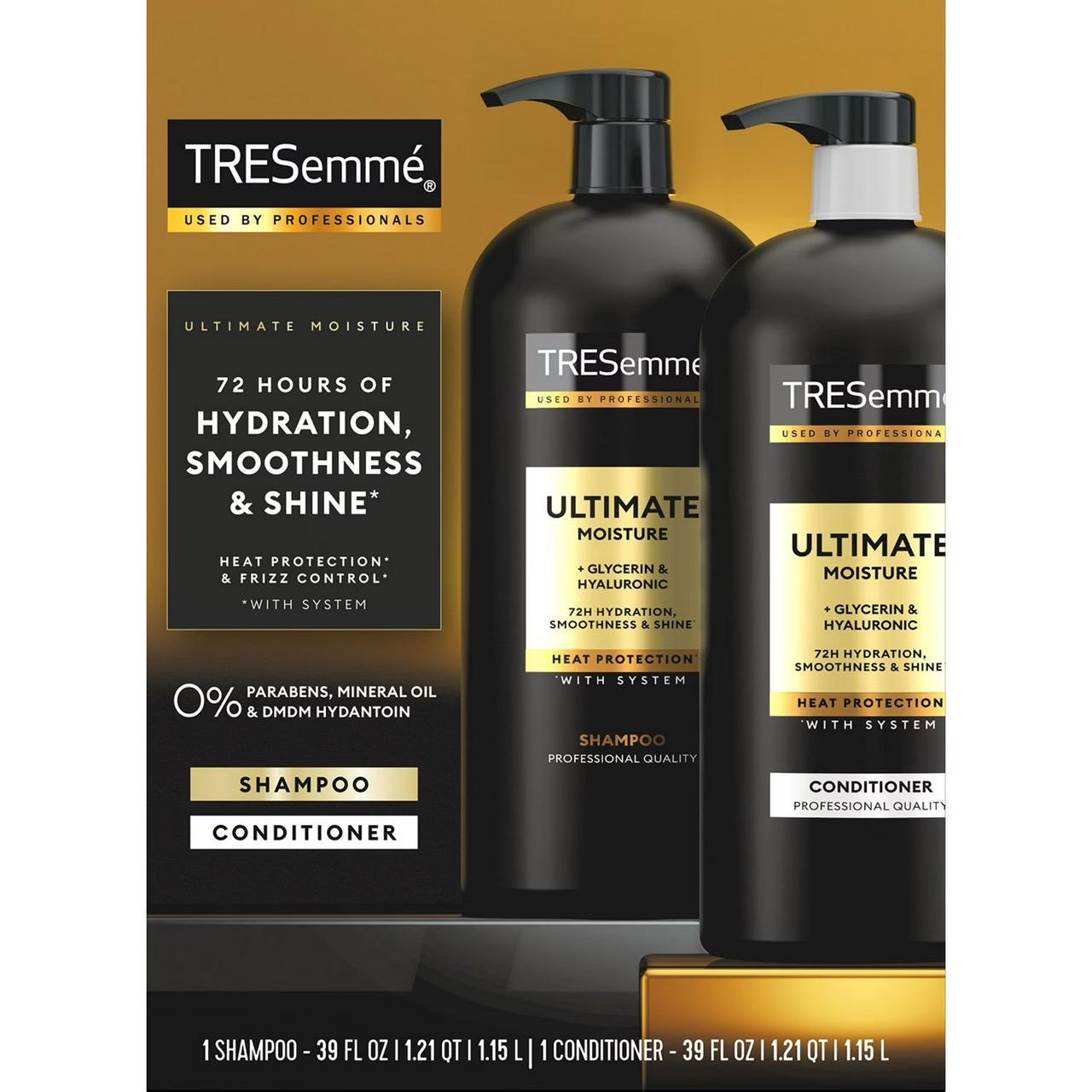Pack Duo TRESemmé Rich Moisture, Shampooing Et Après-Shampooing, Hydratation Intense À La Vitamine E, 2 x 1,15 L