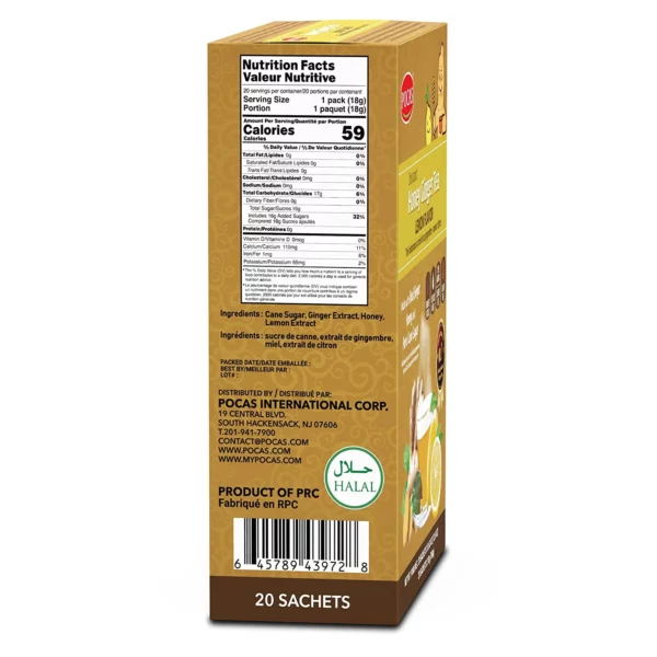 Thé au Gingembre et Citron Pocas - 20 Sachets – Image 2