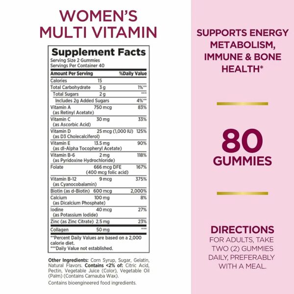 Nature's Bounty Multivitamines Femmes 80 Gommes – Image 4