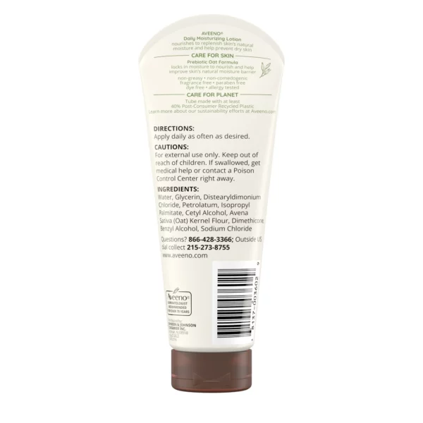 Lait de Corps Aveeno Daily Moisturizing avec Avoine 71g – Image 3
