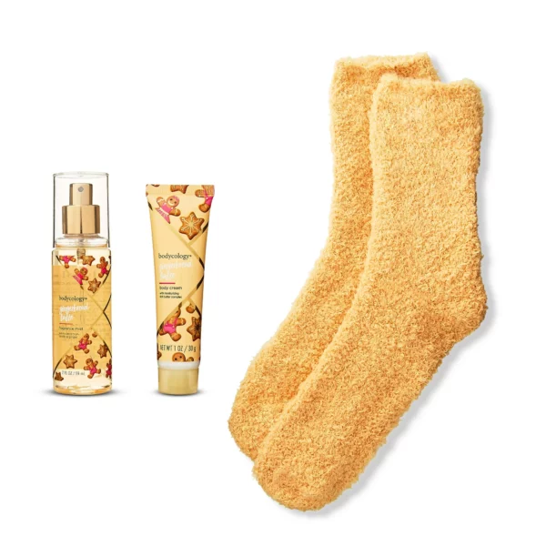 Ensemble Lait de Corps, Parfum, Chaussettes Bodycology Gingerbread Latte – Image 2
