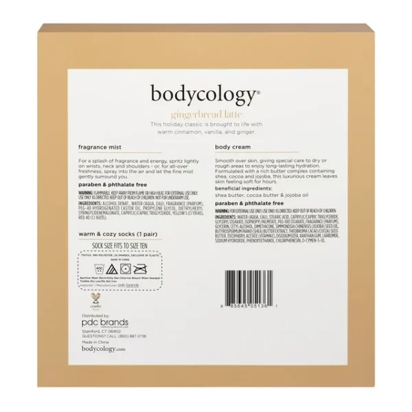 Ensemble Lait de Corps, Parfum, Chaussettes Bodycology Gingerbread Latte – Image 3