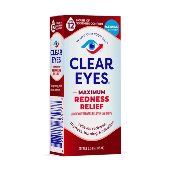 Collyre Contre Les Yeux Rouges Clear Eyes Maximum Red Eye Relief 15 mL – Image 3