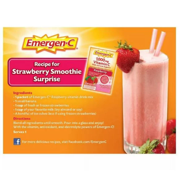 Emergen-C Supplément de Vitamines C et Minéraux Pack 3 Saveurs, 1 000 mg, 90 sachets – Image 2