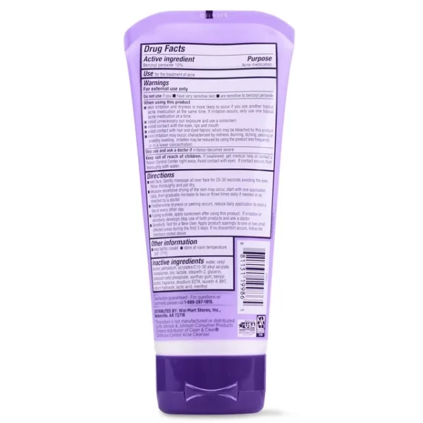 Nettoyant Pour Visage Equate Daily Acne Control Cleanser Cream 141g – Image 2