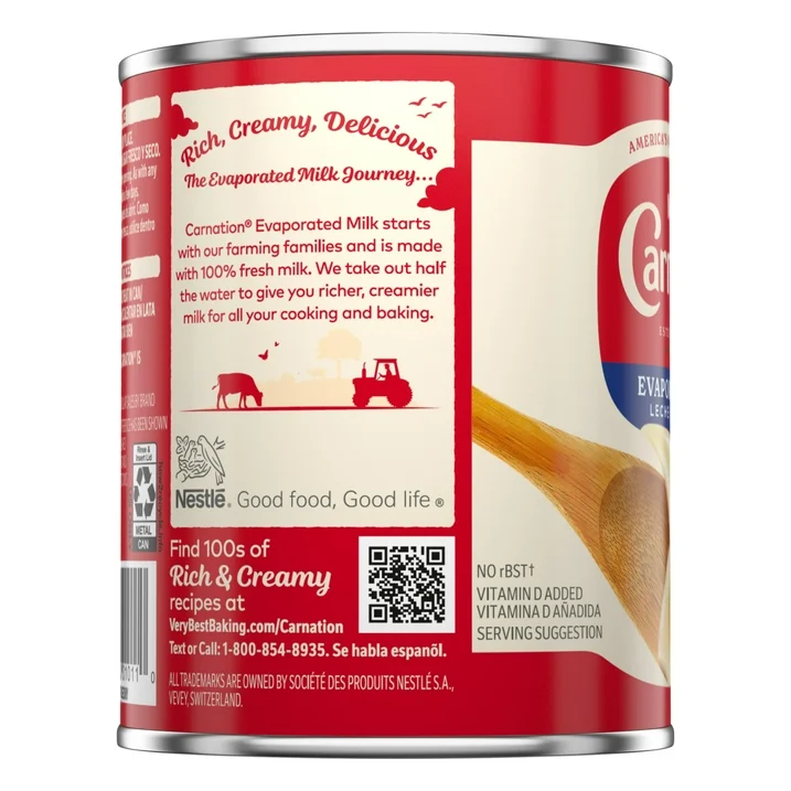 Lait Évaporé Nestlé Carnation, Concentré et Crémeux Non Sucré, 354 mL – Image 9