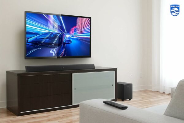 Barre de Son Philips B5306, Bluetooth 2.1 Canaux avec Caisson de Basses Noir – Image 4