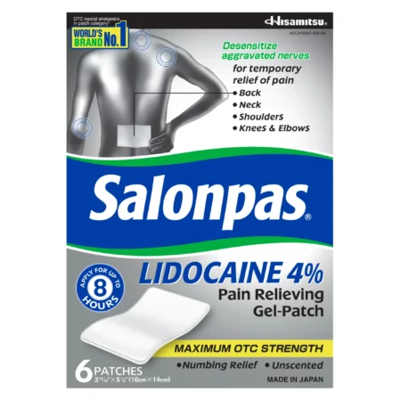Patch Antidouleur Salonpas Lidocaine 4 % Maximum Strengh, 15 Unités