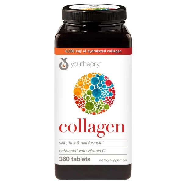 Collagène Youtheory Peau, Cheveux, Ongles 360 Comprimés