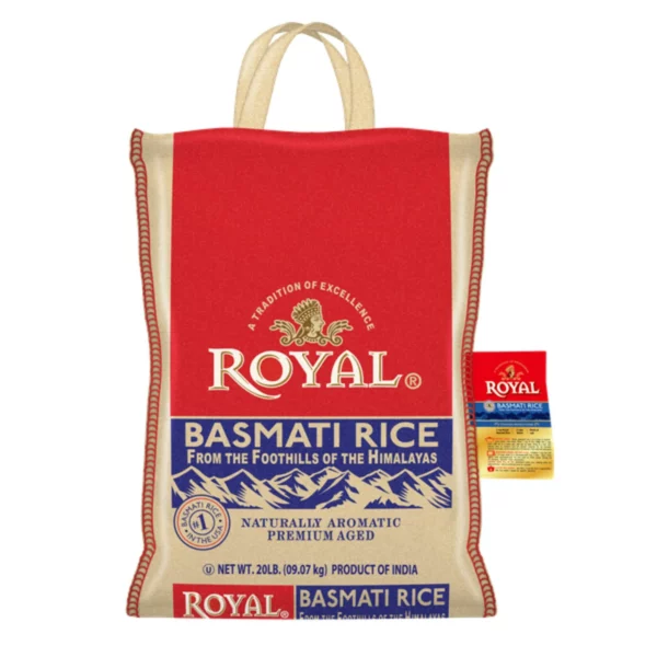 Riz Basmati Royal Blanc Indien A Grains Longs Vieilli Naturellement 9,07 kg