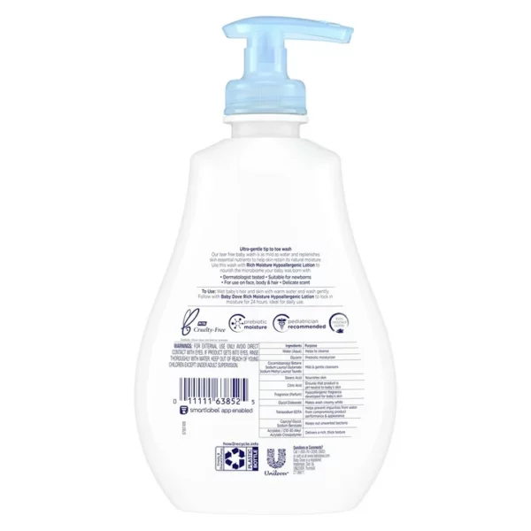 Gel Douche Baby Dove Sensitive Skin Care Rich Moisture Baby Wash, 591 ml – Image 4