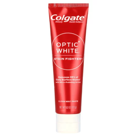 Dentifrice Colgate Optic White Stain Fighter, Blanchissant Menthe Fraîche, 170 g