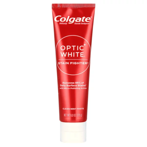 Dentifrice Colgate Optic White Stain Fighter, Blanchissant Menthe Fraîche, 170 g
