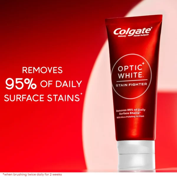 Dentifrice Colgate Optic White Stain Fighter, Blanchissant Menthe Fraîche, 170 g – Image 4