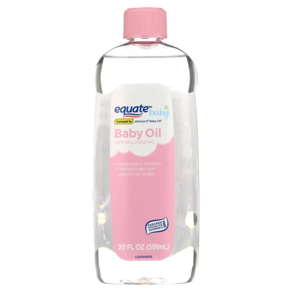 Huile Pour Bébé Equate Baby Oil Hypoallergénique, 591 ml