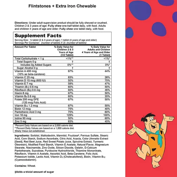 Multivitamines Pour Enfants Flintstones Avec Fer Supplémentaire, 210 Comprimés – Image 5