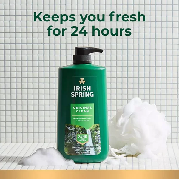 Gel Douche Irish Spring Pour Homme 5-en-1 Avec Pompe, 887 ml – Image 3