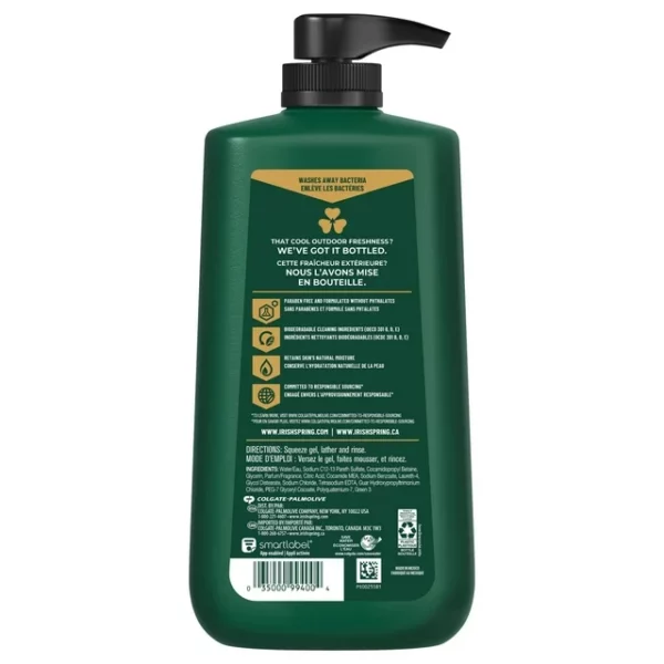 Gel Douche Irish Spring Pour Homme 5-en-1 Avec Pompe, 887 ml – Image 6