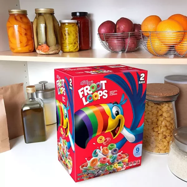 Céréales Pour Petit Déjeuner Kellogg's Froot Loops, 2 Sachets 1,24kg – Image 4