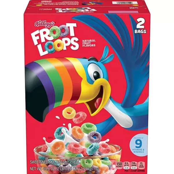 Céréales Pour Petit Déjeuner Kellogg's Froot Loops, 2 Sachets 1,24kg – Image 7