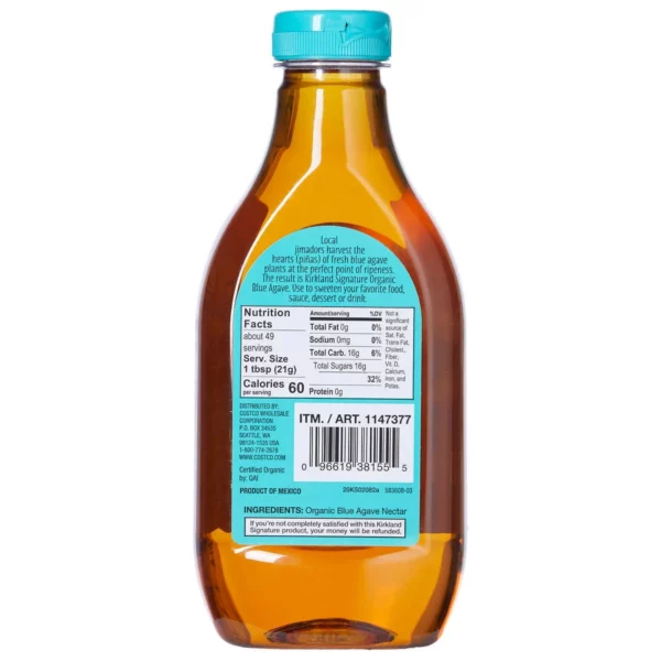 Sirop Agave Bleu Bio Kirkland Signature Organic Blue Agave 1,02kg – Image 3