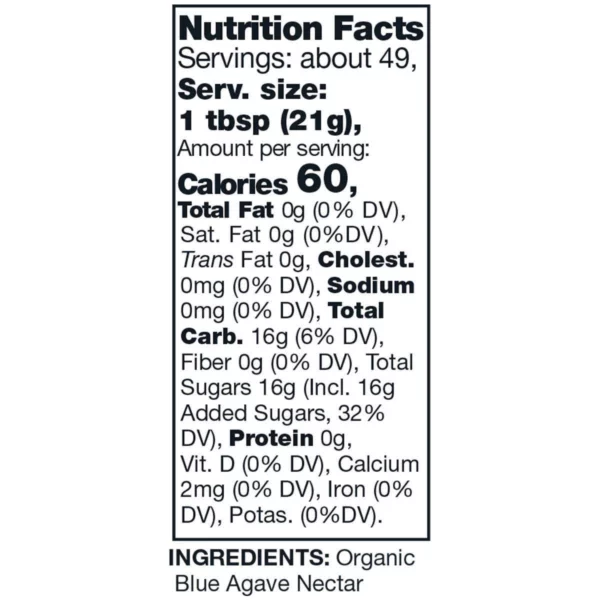 Sirop Agave Bleu Bio Kirkland Signature Organic Blue Agave 1,02kg – Image 4