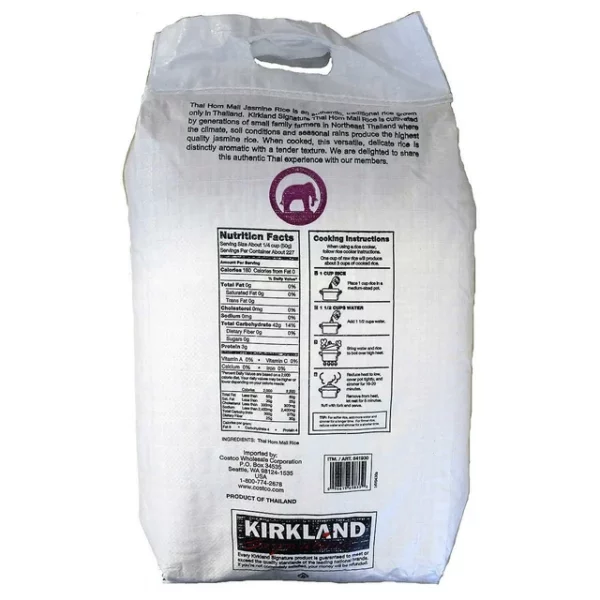 Riz Au Jasmin Thaï Hom Mali Kirkland Signature, 11,3kg – Image 2