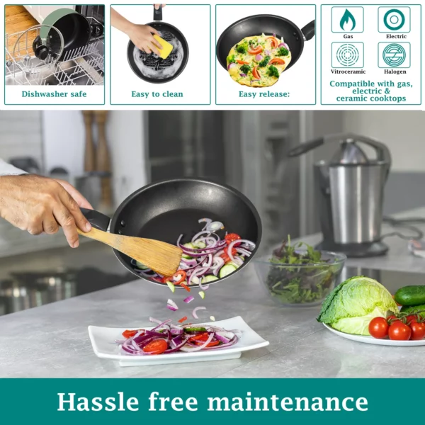 Ensemble de 7 Pièces, Casseroles et Poêles Mainstays en Aluminium – Image 7