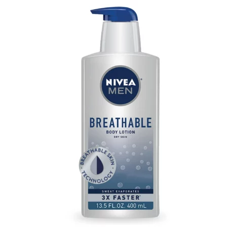 Lotion Corps Nivea Men Breathable, Hydratation 48H Pour Homme, 400 ml