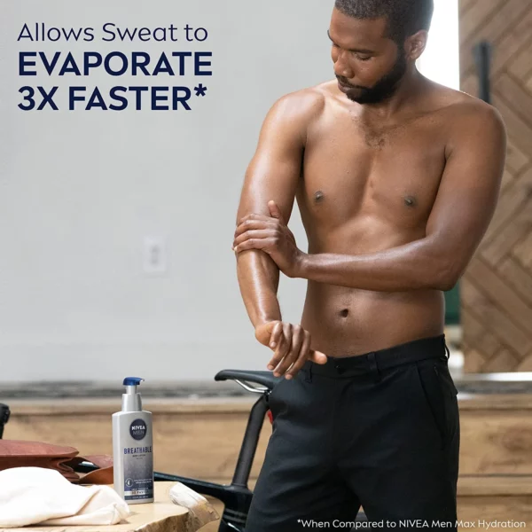 Lotion Corps Nivea Men Breathable, Hydratation 48H Pour Homme, 400 ml – Image 3