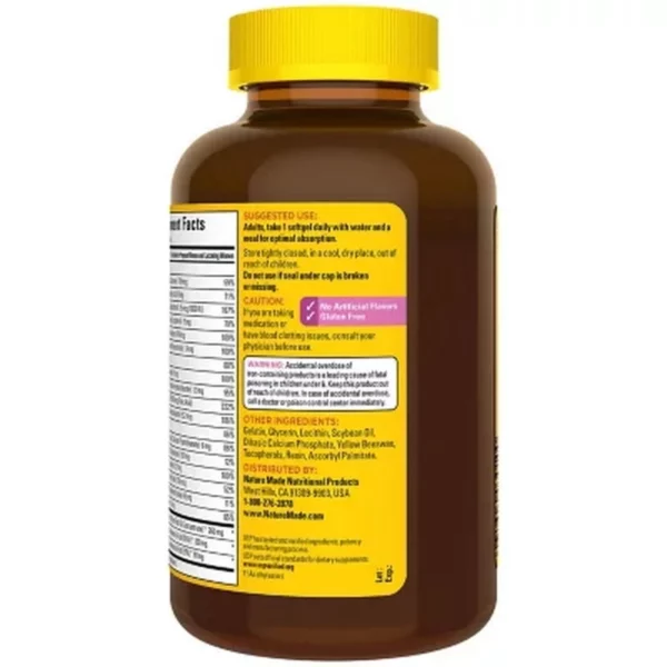 Vitamines Prénatales Nature Made + DHA 200 mg ,150 Gélules Molles – Image 8