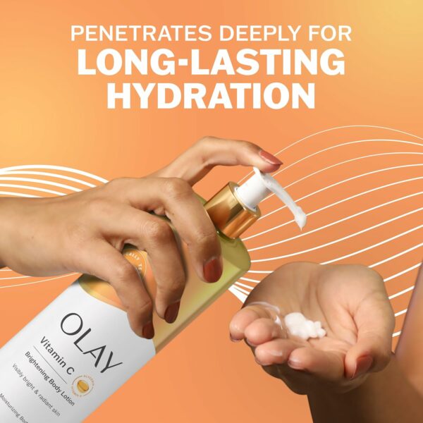 Lait de Corps Olay Brightening Body Lotion Avec Vitamine C & B3 Pour Femme, 502 ml – Image 2