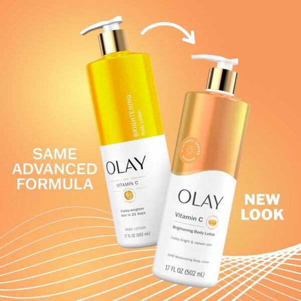 Lait de Corps Olay Brightening Body Lotion Avec Vitamine C & B3 Pour Femme, 502 ml – Image 4