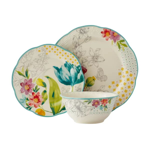 Ensemble de Vaisselle 12 Pièces The Pioneer Woman Blooming Bouquet