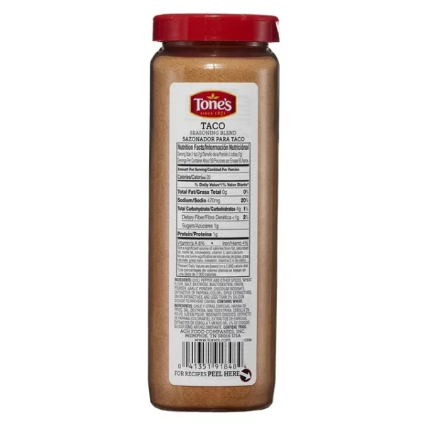 Poudre d'Assaisonnement Pour Tacos Tones 653 g – Image 4