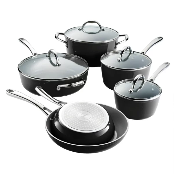 Ensemble de 10 Pièces en Céramique Fiora by Tramontina Avec Couvercles, Casseroles et Poêles