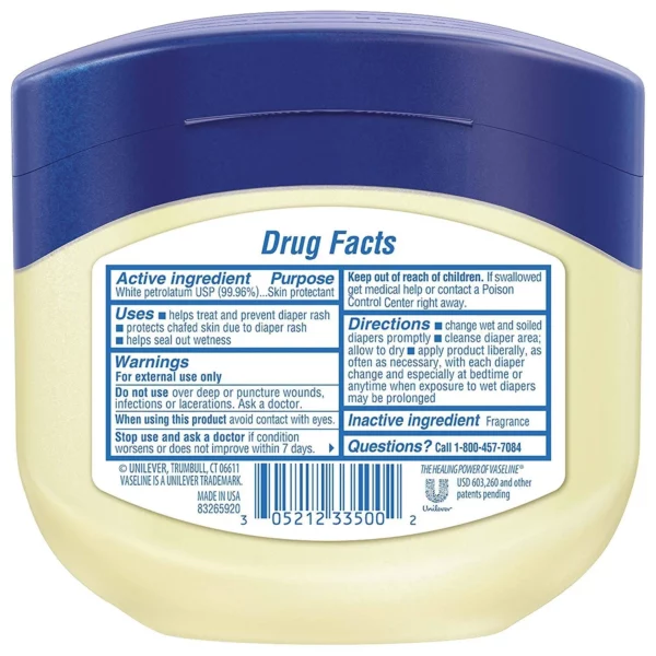 Vaseline Pour Bébé 100% Pure Petroleum Jelly, Soin Protecteur Hypoallergénique 368g – Image 5