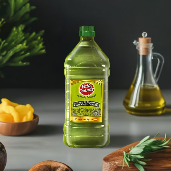 Huile de Tournesol Valle Grande Mélangée à de l’Huile d’Olive Extra Vierge,2 L – Image 2