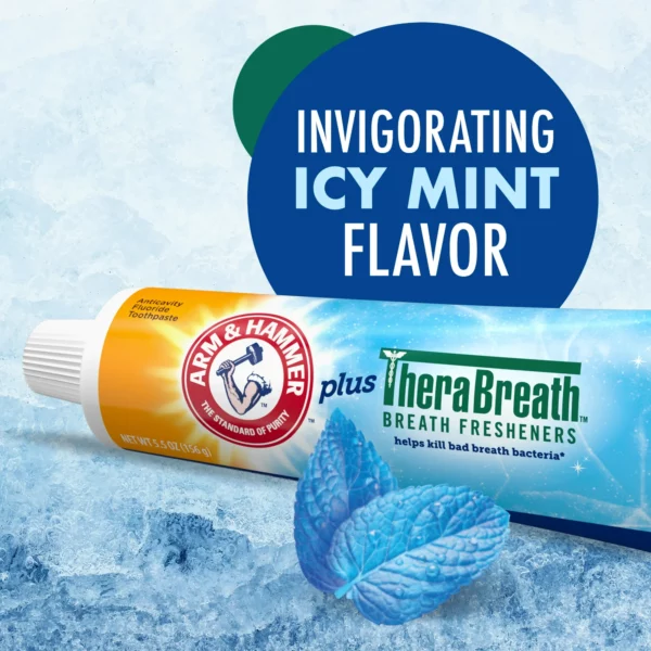 Dentifrice ARM & HAMMER TheraBreath Blanchissant, Menthe Glaciale Revigorante, 156 g – Image 3