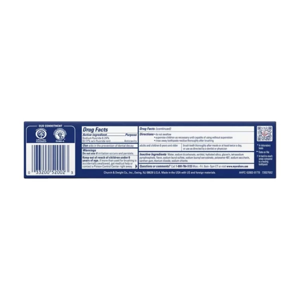 Dentifrice ARM & HAMMER TheraBreath Blanchissant, Menthe Glaciale Revigorante, 156 g – Image 8