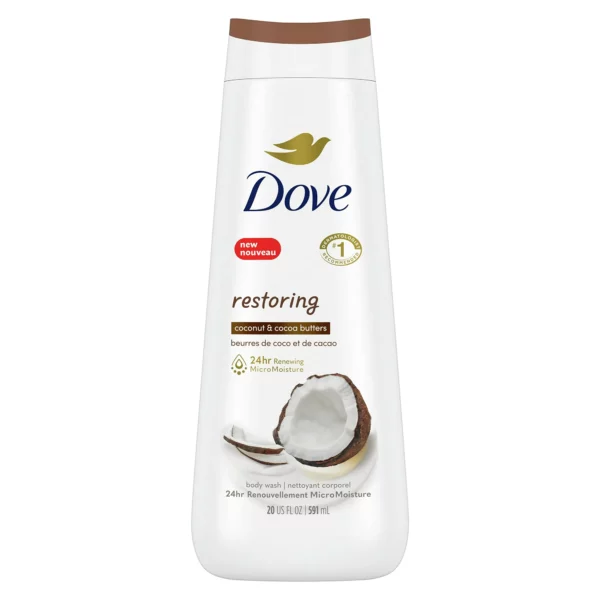 Gel Douche Dove Restoring Pour Femme à la Noix de Coco & Beurre de Cacao, 591 ml