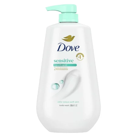 Gel Douche Dove Sensitive Hydratant Liquide, Peaux Sensibles, Hypoallergénique, 905 ml