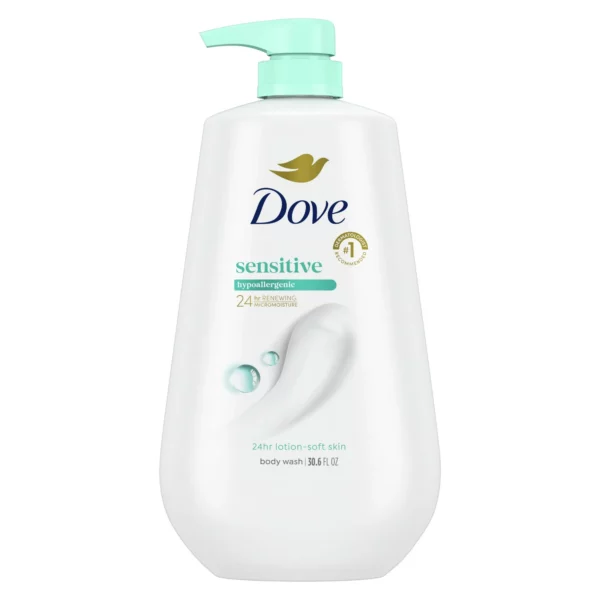 Gel Douche Dove Sensitive Hydratant Liquide, Peaux Sensibles, Hypoallergénique, 905 ml