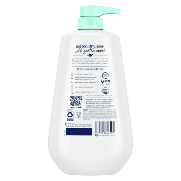 Gel Douche Dove Sensitive Hydratant Liquide, Peaux Sensibles, Hypoallergénique, 905 ml – Image 6