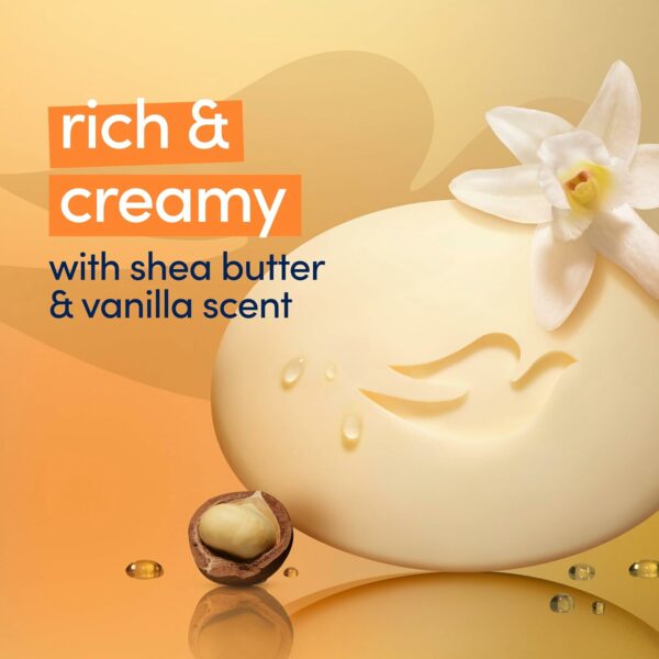 Barre de Savon Dove Shea Butter Hydratant au Beurre de Karité & Vanille, 106 g – Image 4
