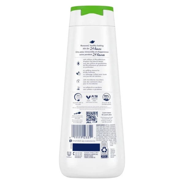 Gel Douche Dove Refreshing Gentle Body Wash Pour Femme, Concombre & Thé Vert, 591 ml – Image 6